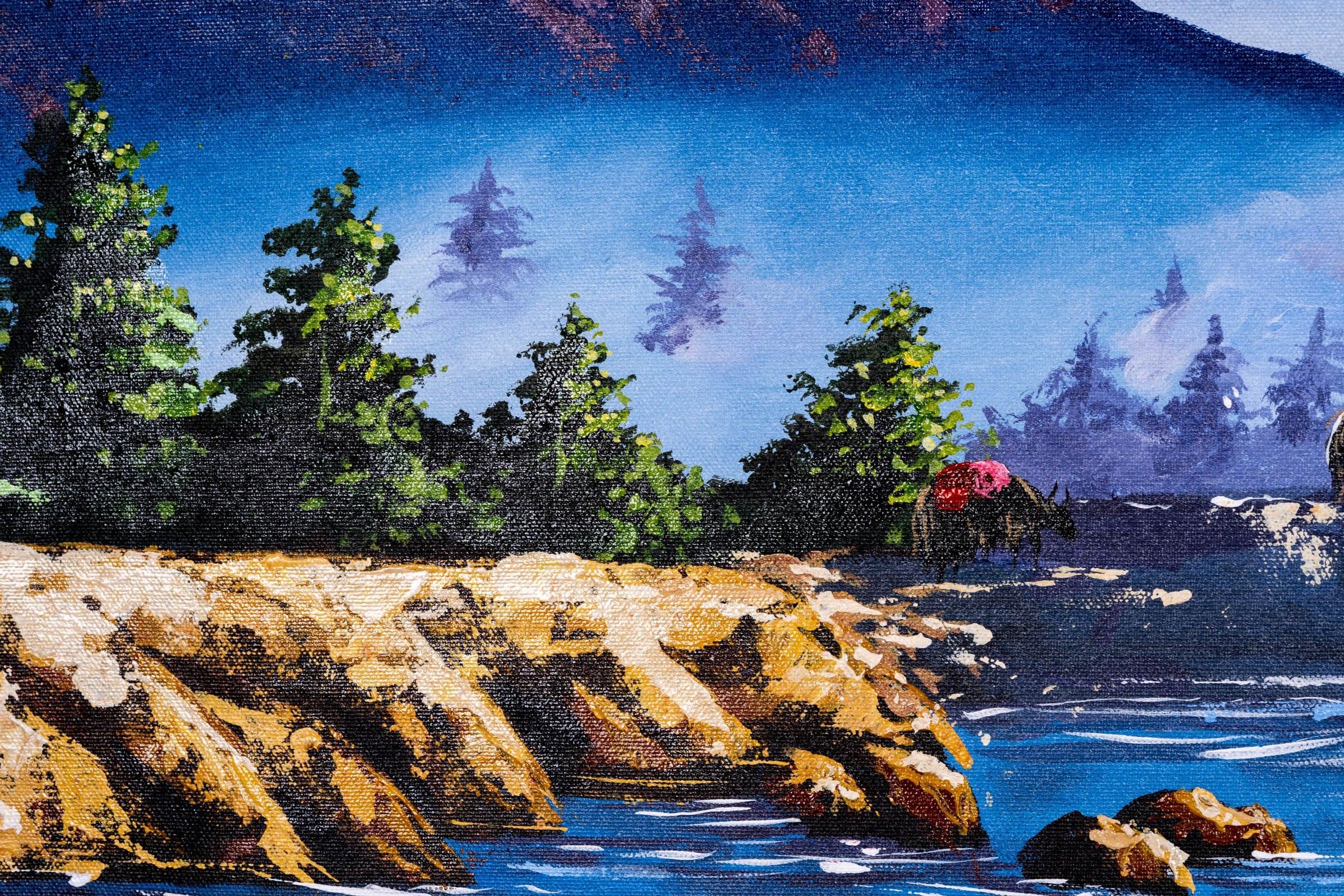Mount Everest and Mt Ama Dublam Oil Painting - Image 5