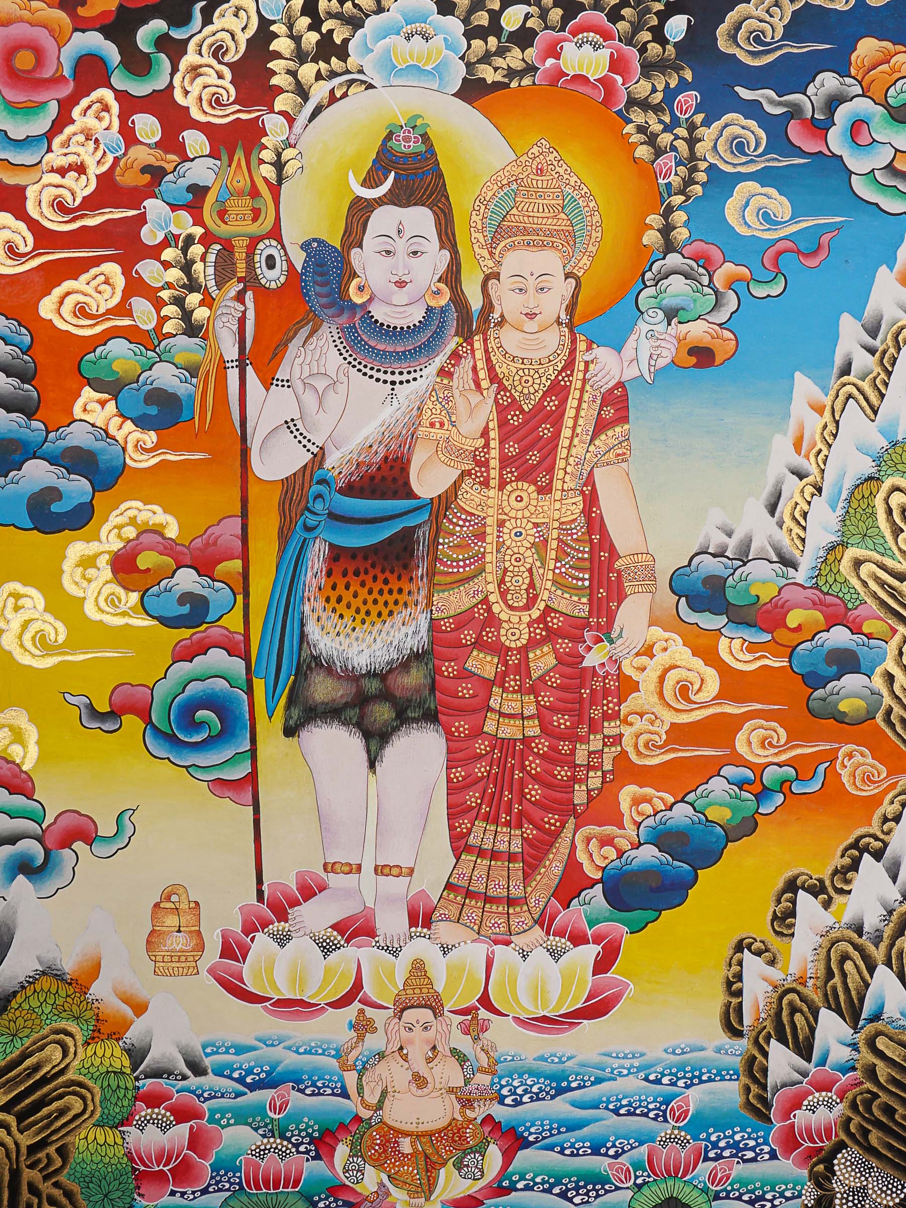 Shiva Shakti Thangka - Image 12